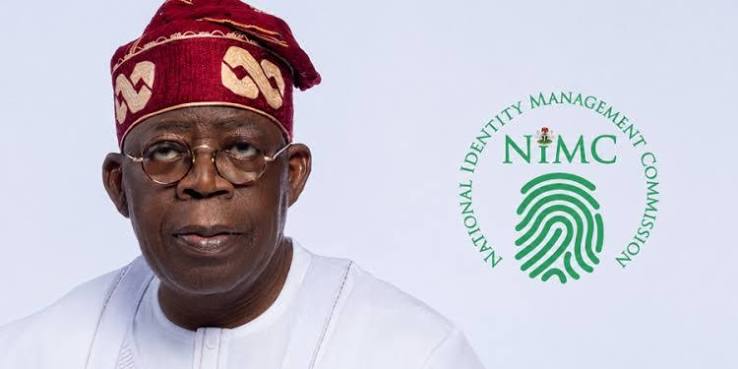 President Tinubu and NIMC logo